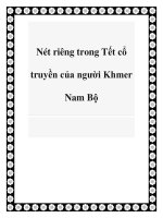 Nét riêng trong Tết cổ truyền của người Khmer Nam Bộ ppt