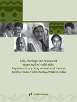 Early marriage and sexual and reproductive health risks: Experiences of young women and men in Andhra Pradesh and Madhya Pradesh, India potx