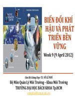 BIẾN ĐỔI KHÍ HẬU VÀ PHÁT TRIỂN BỀN VỮNG Week 9 (9 April 2012) pptx