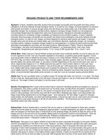 ORGANIC PRODUCTS AND THEIR RECOMMENDED USES docx