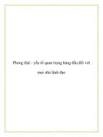 Phong thái - yếu tố quan trọng hàng đầu đối với mọi nhà lãnh đạo pot