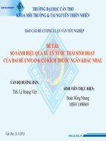 ĐỀ TÀI: SO SÁNH HIỆU QUẢ XỬ LÝ NƯỚC THẢI SINH HOẠT CỦA HAI BỂ UNITANK CÓ KÍCH THƯỚC pot