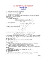 ĐỀ THI THỬ ĐẠI HỌC KHỐI D MÔN TOÁN ĐỀ SỐ 10 docx