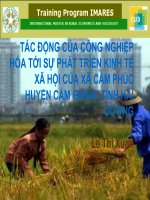 Đề tài: TÁC ĐỘNG CỦA CÔNG NGHIỆP HÓA TỚI SỰ PHÁT TRIỂN KINH TẾ XÃ HỘI CỦA XÃ CẨM PHÚC HUYỆN CẨM GIÀNG, TỈNH HẢI DƯƠNG docx