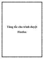 Tăng tốc cho trình duyệt Firefox ppt