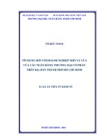 Tín dụng đối với doanh nghiệp nhỏ và vừa của các ngân hàng thương mai