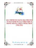 QUÁ TRÌNH XÂY DỰNG HẬU PHƯƠNG VỀ MẶT KINH TẾ CỦA CHIẾN KHU Đ TRONG KHÁNG CHIẾN CHỐNG PHÁP (1946-1954) docx