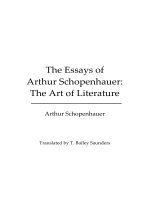 The Essays Of Arthur Schopenhauerby The Art Of Literature By T. Baiiey Saunders, Arthur Schopenhauer pot