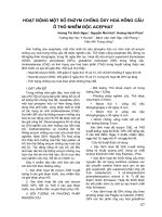 Hoạt động một số Enzym chống Ôxy hóa hồng cầu ở thỏ nhiễm độc Acephat docx