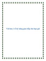 Vài lưu ý về kỹ năng giao tiếp cho bạn gái pdf