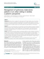 Management of pulmonary tuberculosis patients in an urban setting in Zambia: a patient’s perspective ppt