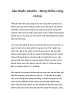 Các thuốc vitamin - dùng nhiều cũng có hại potx