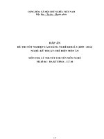 đáp án đề thi lí thuyết tốt nghiệp khóa 3 - kỹ thuật chế biến món ăn - mã đề thi ktcbma - lt (40)