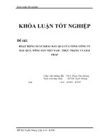 Đề tài: HOẠT ĐỘNG XUẤT KHẨU RAU QUẢ CỦA TỔNG CÔNG TY RAU QUẢ, NÔNG SẢN VIỆT NAM - THỰC TRẠNG VÀ GIẢI PHÁP pdf