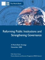 Reforming Public Institutions and Strengthening Governance: A World Bank Strategy November 2000 potx