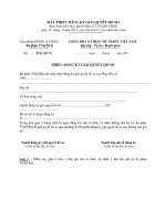 MẪU PHIẾU ĐĂNG KÝ GIẢI QUYẾT HỒ SƠ pot