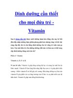 Dinh dưỡng cần thiết cho mọi đứa trẻ Vitamin pdf