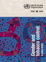 WHO Library Cataloguing-in-Publication Data: Gender and tobacco control: a policy brief ppt