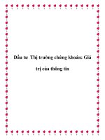 Đầu tư Thị trường chứng khoán: Giá trị của thông tin pdf