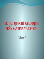 QUI CHẾ GIAO DỊCH SÀN HNX VÀ UPCOM