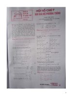 Một số chú ý khi giải hệ phương trình docx