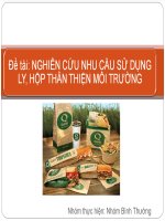 Đề tài: NGHIÊN CỨU NHU CẦU SỬ DỤNG LY, HỘP THÂN THIỆN MÔI TRƯỜNG doc