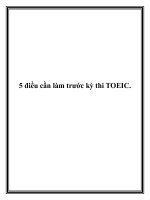 5 điều cần làm trước kỳ thi TOEIC. ppt