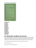 As I Remember Recollections of American Society during the Nineteenth Century docx