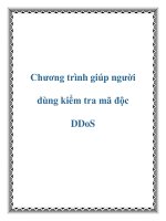 Chương trình giúp người dùng kiểm tra mã độc DDoS potx