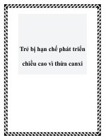 Trẻ bị hạn chế phát triển chiều cao vì thừa canxi doc