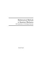 Mathematical methods in quantum mechanics   g  teschl