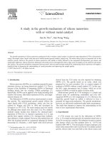 A study in the growth mechanism of silicon nanowires with or without metal catalyst
