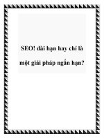 SEO! dài hạn hay chỉ là một giải pháp ngắn hạn? potx