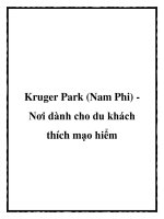 Kruger Park (Nam Phi) Nơi dành cho du khách thích mạo hiểm doc