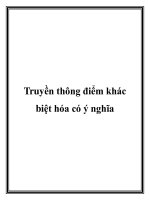 Truyền thông điểm khác biệt hóa có ý nghĩa pot