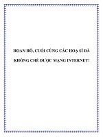HOAN HÔ, CUỐI CÙNG CÁC HOẠ SĨ ĐÃ KHỐNG CHẾ ĐƯỢC MẠNG INTERNET! pdf