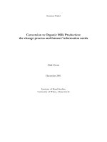 Conversion to Organic Milk Production: the change process and farmers'''' information needs pot