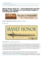 The Gentlemen and the Roughs: The Collision of Two Honor Codes in the American North