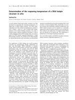 Báo cáo khoa học: Determination of the reopening temperature of a DNA hairpin structure in vitro pptx