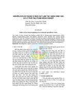 Báo cáo: Nghiên cứu sử dụng vi sinh vật làm tác nhân sinh học xử lý phế phụ phẩm nông nghiệp pdf