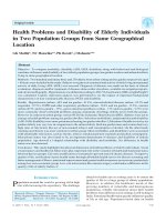 Health Problems and Disability of Elderly Individuals in Two Population Groups from Same Geographical Location docx