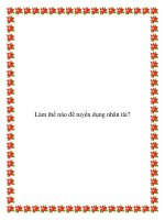 Làm thế nào để tuyển dụng nhân tài? doc