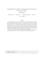 Computational Complexity and Information Asymmetry in Financial Products pptx