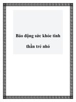 Báo động sức khỏe tinh thần trẻ nhỏ docx