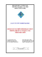 khảo sát sự biến đổi hoạt chất trong dịch và vỏ quả tắc theo độ chín