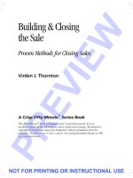 BUILDING & CLOSING THE SALE - PROVEN METHODS FOR CLOSING SALES docx