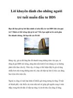 Lời khuyên dành cho những người trẻ tuổi muốn đầu tư BĐS pptx
