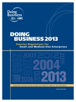 DOING BUSINESS 2013 Smarter Regulations for Small and Medium-Size Enterprises pdf