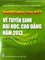 Những điều cần biết về tuyển sinh đại học cao đẳng năm 2013 (Bộ GD&ĐT) pptx