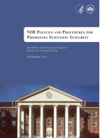 NIH POLICIES AND PROCEDURES FOR PROMOTING SCIENTIFIC INTEGRITY potx